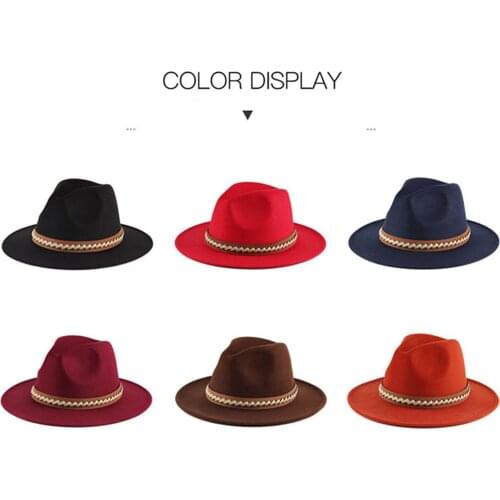 Simple Women Men Wool Vintage Gangster Trilby Felt Fedora Hat With Wide Brim Gentleman Elegant Lady Winter Autumn Jazz Caps