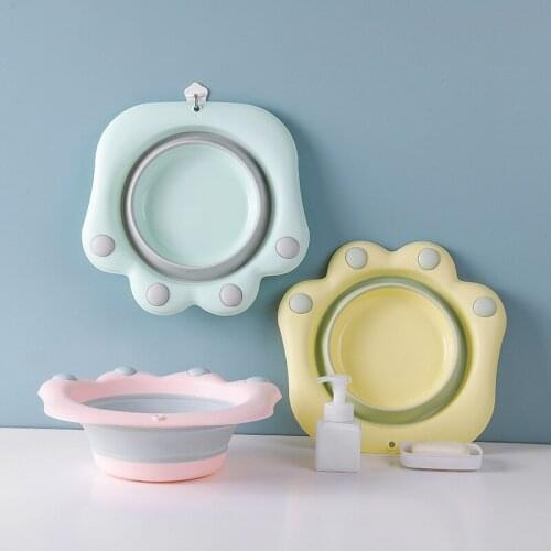Foldable Washbasin Household Plastic Baby Portable Hand basin Bathing Footbath Cute Animal Washbasin Cat Claw Foot Basin