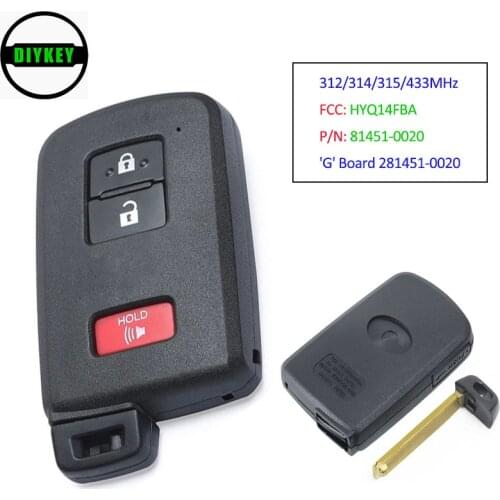 DIYKEY 281451-0020 G Board Smart Remote Key Proximity for Toyota Land Cruiser Highlander Prius Tacoma FCC: HYQ14FBA