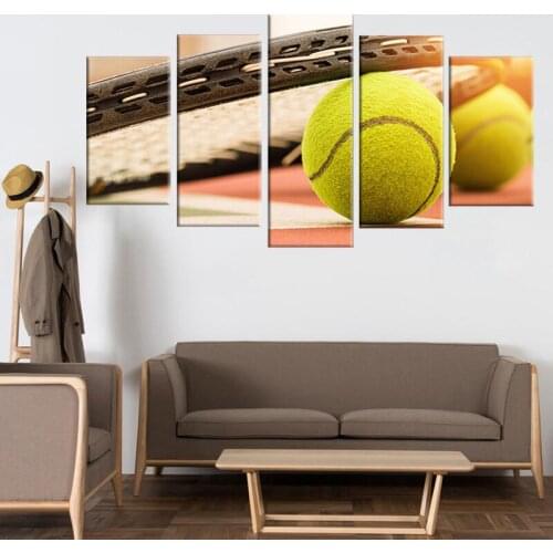 Decoration For Home Living Room Modern HD Printed 5 Pieces Tennis Sports Paintings Wall Art Modular Canvas Pictures Frame Poster