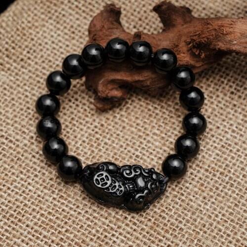Vintage Black Natural Stone Beads Couple Bracelets Men Women Lady Transparent Bead Yoga Elastic Bracelets Jewelry Gift