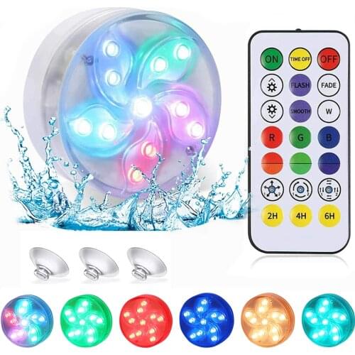 IP68 Waterproof RGB Submersible Light Battery Operated Underwater Night Lamp Outdoor Garden Party Decoration Underwater Lights