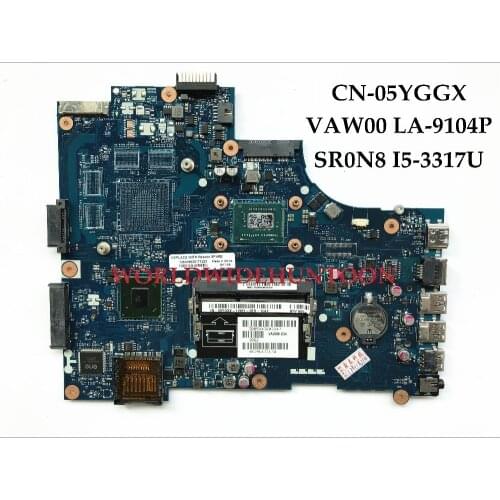 High quality for Dell Inspiron 3521 5521 laptop Motherboard CN-05YGGX 5YGGX VAW00 LA-9104P SR0N8 I5-3317U DDR3L 100% Tested