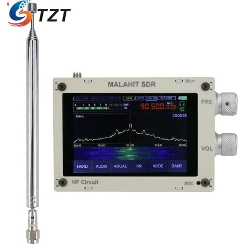 TZT Hifi Audio Malachite 50KHz - 2GHZ MALAHIT SDR DSP SDR Receiver SDR Radio AM/SSB/NFM/WFM w/ Speaker 3.5" Screen