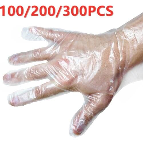 100/200/300pcs Disposable Food Gloves Food Service Clear Cleaning Gloves Anti-stick Improve Hygiene Kitchen Disposable Gloves
