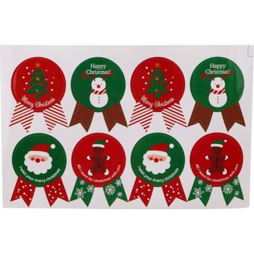 120Pcs 2019 Hot Sale Merry Christmas Tree Owl Handmade Cake Packaging Label Kraft Sticker Baking DIY Work Gift Box Stickers