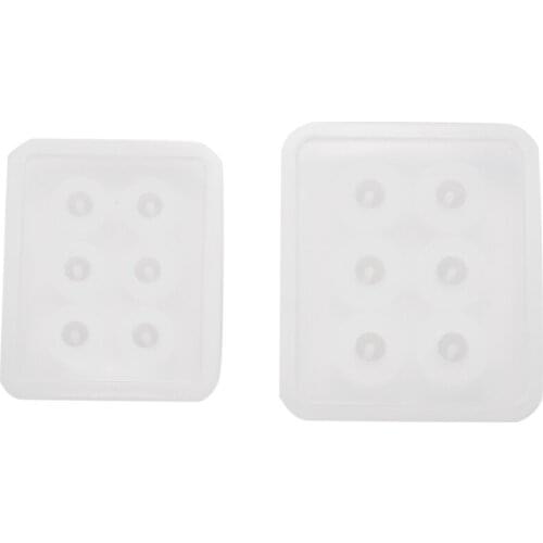 2pcs Sphere Ball Silicone Bead Molds with Holes Round Epoxy for Jewelry,Polymer Clay Soap Making,Cabochon Gemstone Crafting ,Dia