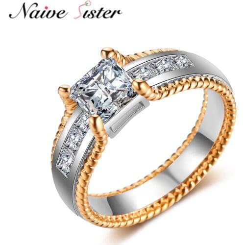 2019 Fashion Women Rings AAA Cubic Zirconia Wedding Band Girls Love Gift Cz Eternity Jewelry Engagement Cheap Simple Brincos
