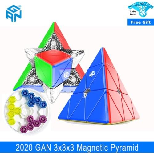 2020 GAN Pyramid Magnetic 3x3x3 Pyramid Magic Cube Stickerless Enhanced Core Positioning 3x3 cubo mgaico Magnets Speed cube