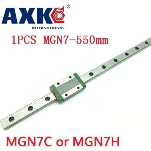 2021 AXK rail mgn7 For 7mm Linear Guide Mgn7 L= 550mm Linear Rail Way + Mgn7c Or Mgn7h Long Linear Carriage For Cnc X Y Z Axis