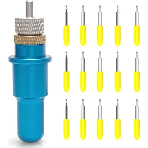 30 Degree 15pcs Roland Plotter Vinyl Cutter Knife Blades +1pc14mm Roland Blade Holder Cutting Milling Carving Tool