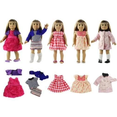 5 Set Beautiful Princess Dresss Outfit Doll Clothes for 18 inch doll clothes A64