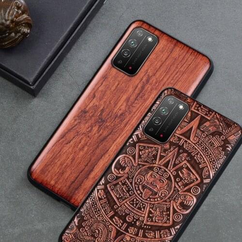 For Huawei Honor X10 Case Boogic Original Wood funda Honor X10 Rosewood Cover Phone Case For Huawei Honor X10