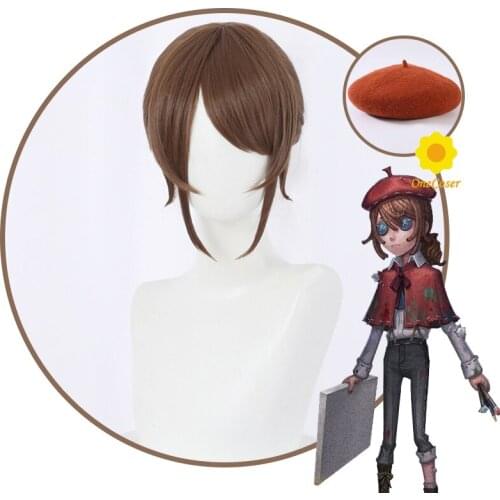 Identity V Edgar Valden Cosplay Wig Brown Ponytail Hair Hat Heat-resistant Fiber Hair + Wig Cap Party Role Play Girls Women