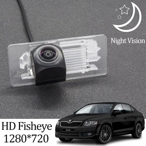 Owtosin HD 1280*720 Fisheye Rear View Camera For Skoda Octavia MK3 2013 2014 2015 2016 2017 2018 2019 Car Parking Accessories