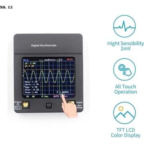 DSO112A TFT Pocket Oscilloscope Kit Touch Screen Portable Interface MCX Cable Clamp Bnc Conversion Cable Probe USB Oscilloscope