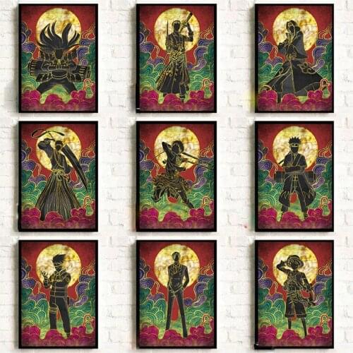 Classic Anime Canvas Painting Naruto Sasuke Uchiha Posters and Prints Print Mural Pictures Childrens Room Home Wall Decoration