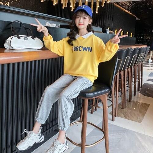 Girl Set Boutique Outfits Teenage Girls Clothing Sets Children Autumn Sports Suit 2021 New Sweater+trousers 2pcs Spring Clothes