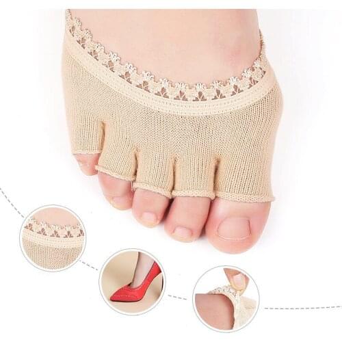 Lace Five-finger Forefoot Pad Thin Shallow Mouth Invisible Foot Pad High Heel Insoles Comfortable Anti-wear Shoe Insoles Insert