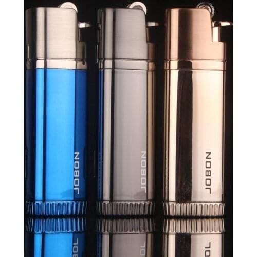 Jobon Metal Torch Turbo Jet Lighter Cigarette Butane Lighter Double Nozzles Windproof 1300C Blue Flame Gas Cigar Lighter Smoking