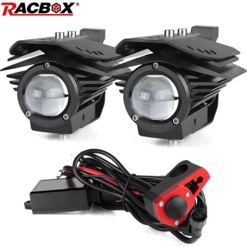 Motorcycle LED Auxiliary SpotLight 60W White Amber Fog Lamp Motorbike Locomotive Spot Light For Honda Above 125CC 13.5V