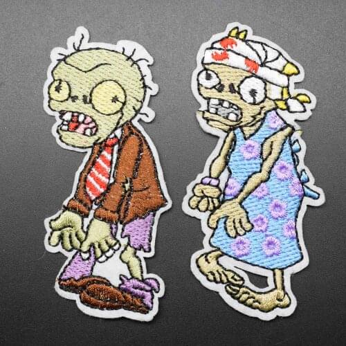 Plant Zombie Iron On Embroidered Clothes Patches For Clothing Stickers Garment Wholesale