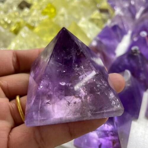30-50mm Natural Brazilian amethyst pyramid gemstone treatment specimen 1PC