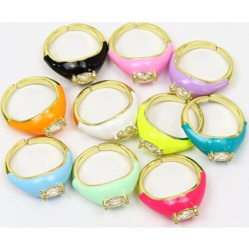 10 Piece Neon Enamel Bang Rings Jewelry Bang rings Summer color Jewelry accessories jewelry party ring Enamel rings51770