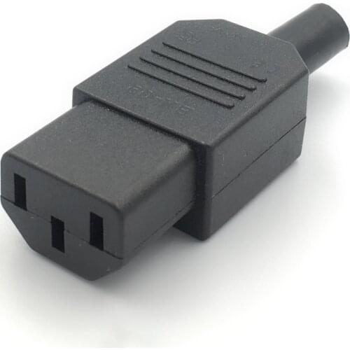 New Wholesale Price Black IEC 320 C13 Female Plug Rewirable Power Connector 3pin Socket 10A /250V