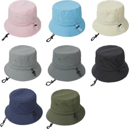 Sunhat Sun hat Unisex Outdoor Travel Packable Bucket Sun Protection Wide Brim Adjustable Cotton Fisherman Cap with Chin Strap