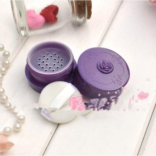 Empty Loose Powder Box Jar With Grid Sifter & Puff Flower Pattern Packing Beads Container Powdery Cake Box Cosmetic Case New