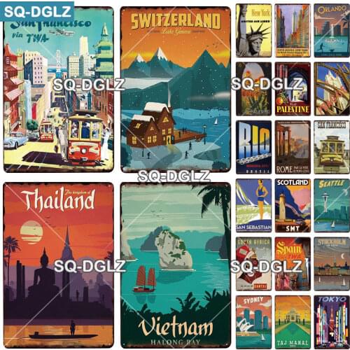 [SQ-DGLZ] Thailand City Metal Sign Tin Sign Vintage Decor Plaque Crafts Home Decor Painting Plaques Art Poster