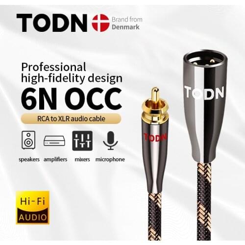 TODN HiFi cable audio XLR cable 6N OCC Audio calble RCA to XLR plug