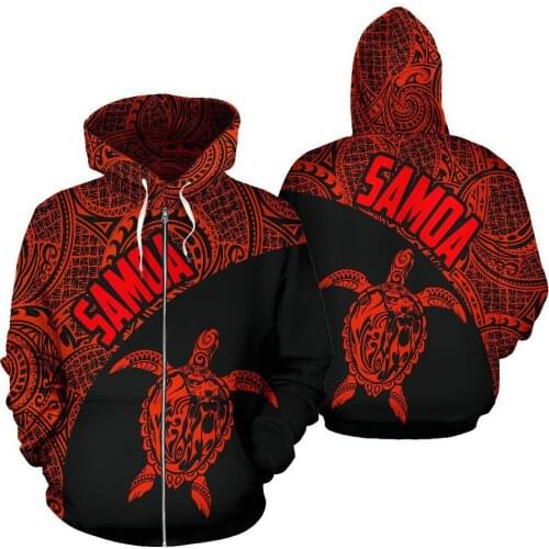 3D Printed Samoa Hoodie Turtle Mermaid Polynesian For Men/Women Sweatshirt Spring Casual Pullover Zipper Streetwear
