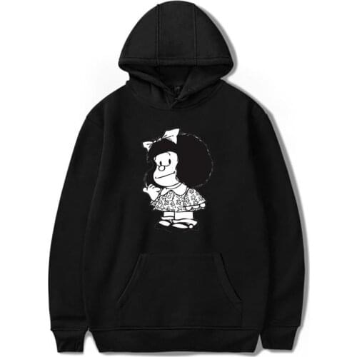 Cartoon Mafalda Hoodies Kawayii Printed Cool Streetwear Sweatshirt Casual Hooded Oversized Harajuku Pullover Top For male/female