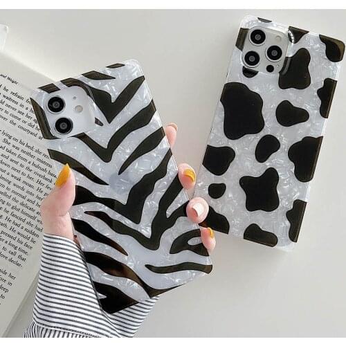 Cartoon Zebra Pattern Phone Case for IPhone 12 Pro Max 8 7 Plus X XR Xsmax Shell Texture Leopard Shockproof 11 Pro Back Cover