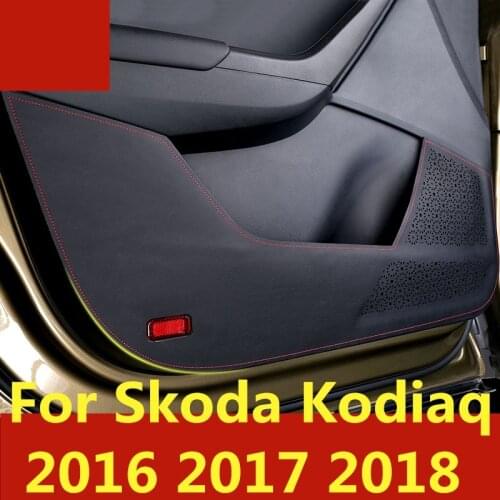 Car-Styling Protector Side Edge Protected Anti-kick Door Mats Cover case Auto Accessories For Skoda kodiaq 2016-2018