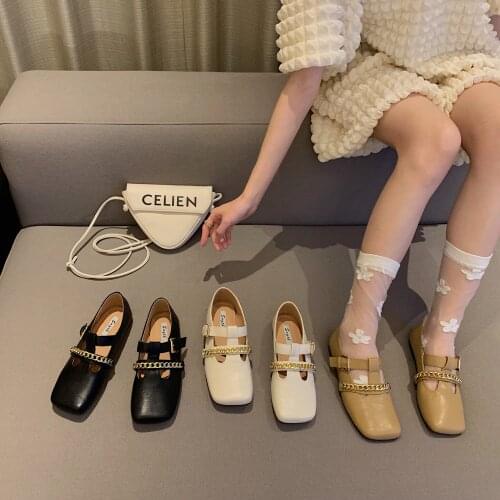 Bailamos Womens Flat Shoes Fashion Metal Slip on Loafers Woman Low-heeled Casual Womens Shoes Women Mules Sandals