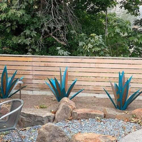 1set Tequila Iron Garden Plant Ornaments DIY Metal Agave Artificial Plant Wrought Iron Decoration Outdoor Yard Art Sculpture