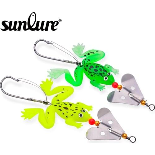 Sunlure 4pc new Frog Soft Fishing Lures Bass CrankBait Tackle 9cm 6.2g fishing tackle free shipping DW1245