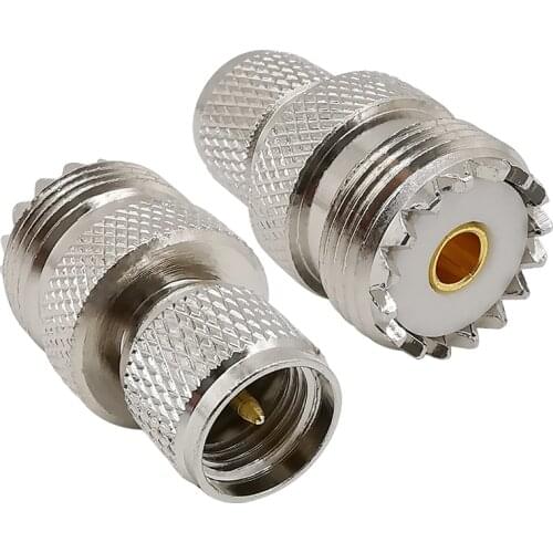 1Piece UHF Type RF Coaxial Connector Mini UHF Male Plug to UHF Female SO239 PL259 Jack Straight Coax Cable Adapter