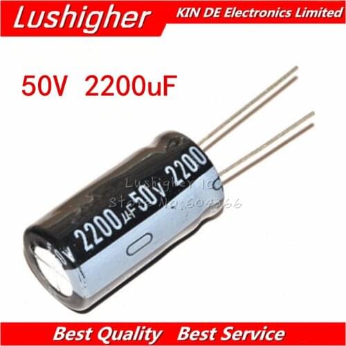 10PCS 50V2200UF 16*25mm 2200UF 50V 16x25mm Aluminum Electrolytic Capacitor DIP