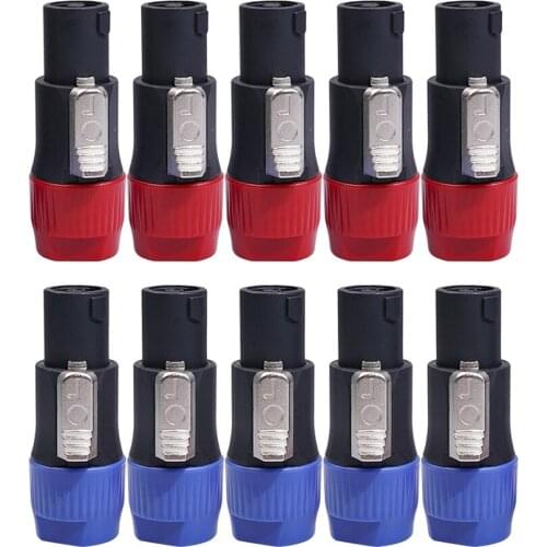 10pcs NL4FC Speak Connectors type 4 Pole Plug Male Speaker Audio connector 4 Pin Male Audio Speakon Ohm Plug Adapter