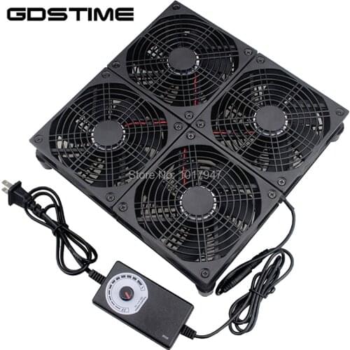 120mm Large Air Volume Silent Fan Speed Controller Fiber Modem Set-top Box 4 Fans Base for ASUS GT RT-AC5300 Gaming Router