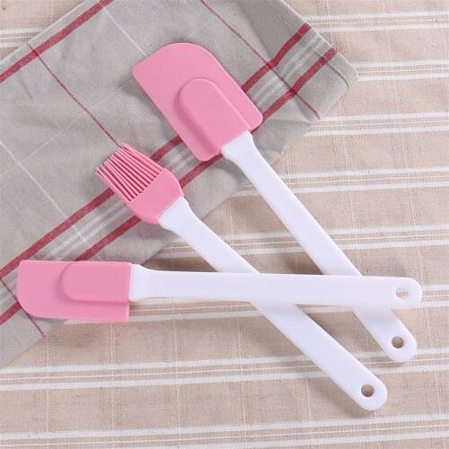 3Pcs Silicone Spatulas Cake Cream Butter Scraper Brush Heat Resistant Kitchen Baking Pastry Tool DIY Baking Cake Tool