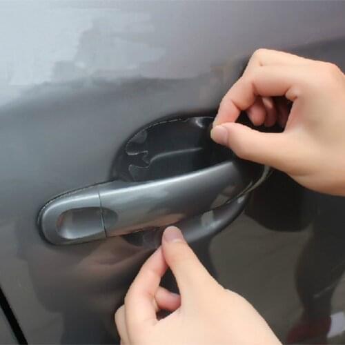 4pcs/pack Handle Exterior Automotive Scratches Shakes Protector Film Handle Stickers Transparent Door Handle Protection Film