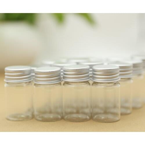 50pieces 30*50mm 20ml Small Glass Bottles Aluminum Caps Glass Tiny Jars Vials Transparent Glass Containers Perfume vial Bottle