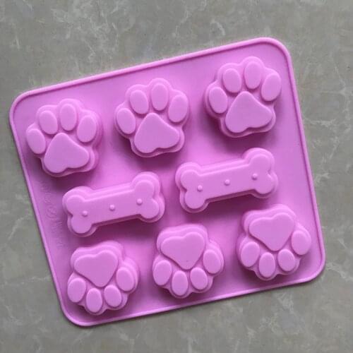 6 Even Cat Paws Plus Bone Silicone Cake Mold XG263