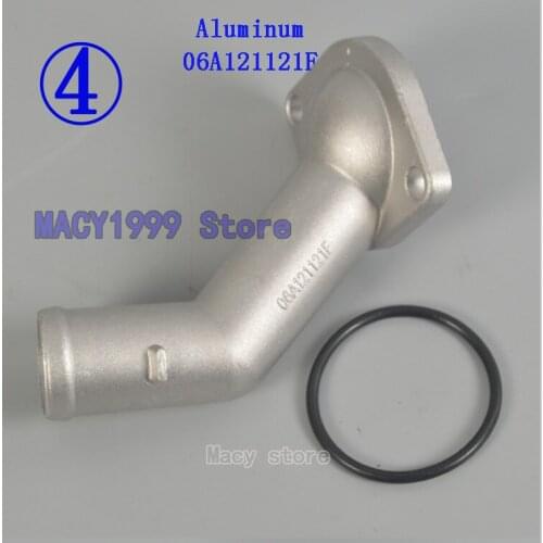 Cooling Coolant Water Distribution Pipe Hose Connector Aluminium Thermostat Housing Cover for Audi TT Golf Jetta 06A121121F