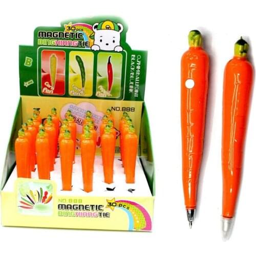 [Free shipping] NEW !Magnetism !Fruits and vegetables pens Personality pen -Carrot pen,30pcs /lot could with customer' logo